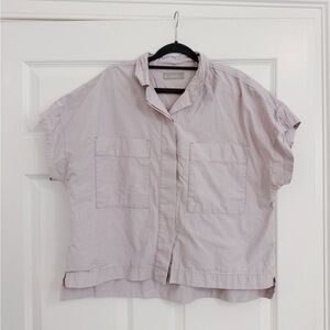 Everlane Short-Sleeve Box Shirt in Lavender